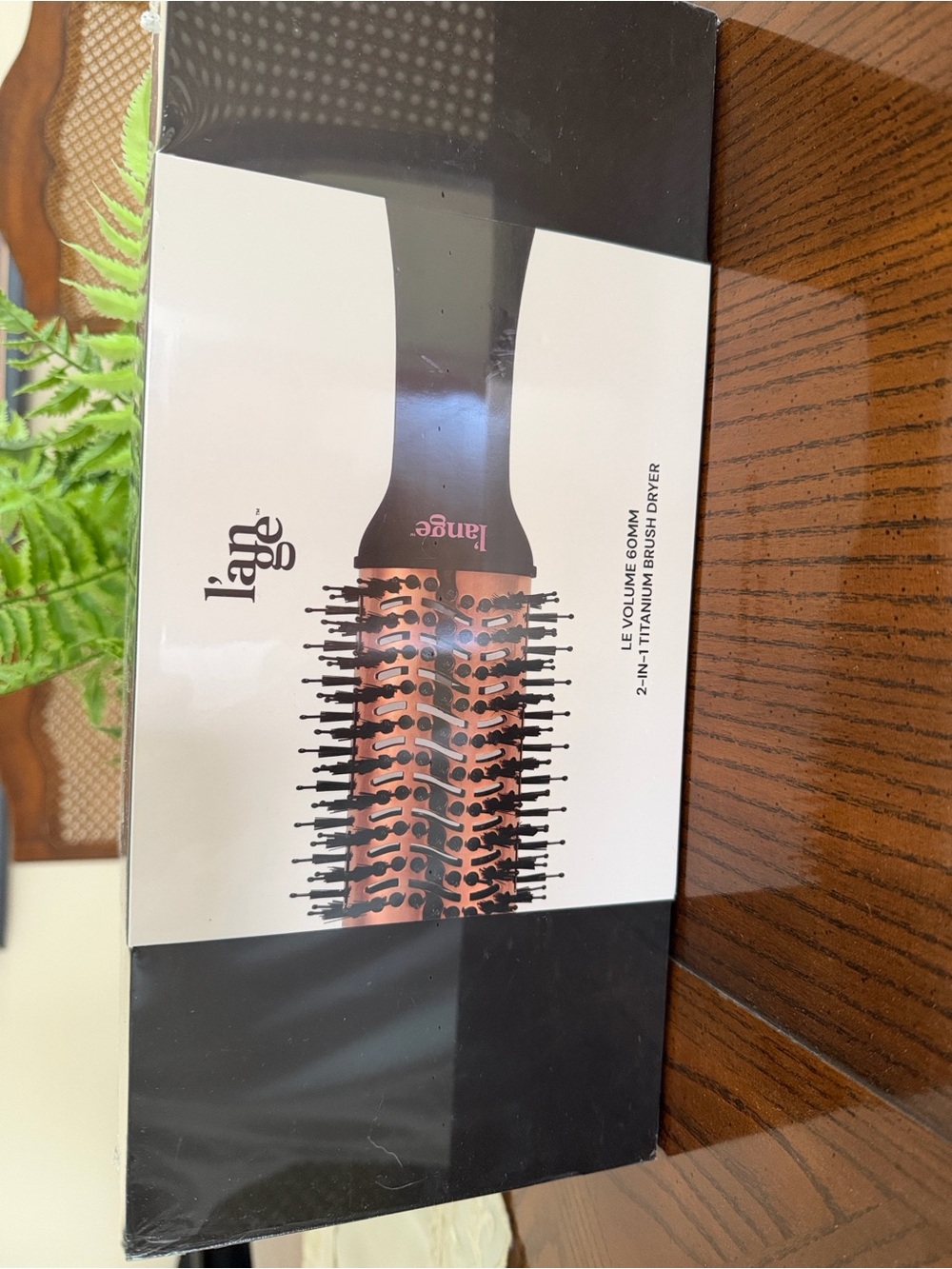 Brand new, in box L'ange 2-in-1 Titanium Brush Dryer in Black and Rose Gold 60mm